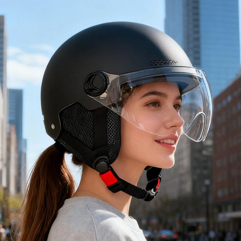 E-Bike Helmet with Ear Protection Anti-UV Breathable Safety Helmet for Electric Scooter Cycling, Adults Kids Women