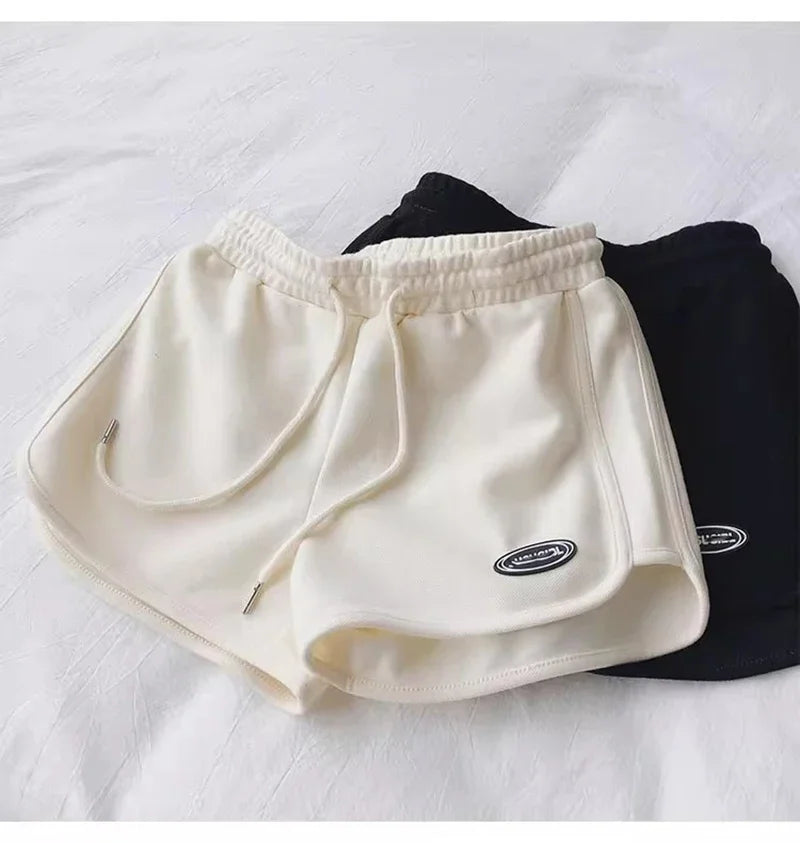 SMVP 2026 Women Casual Drawstring Sports Shorts Thin High Waist Yoga A-line Shorts Loose Women Running Straight Trousers Summer