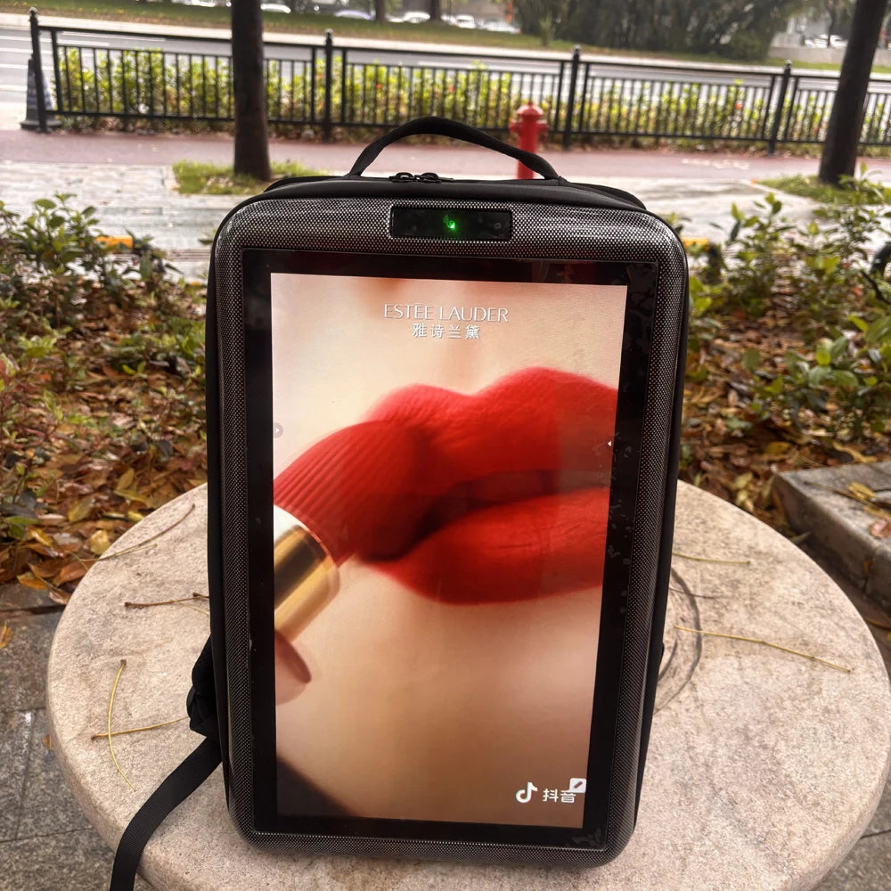 Portable Body-worn LED LCD Screen Backpack Rechargeable Battery Powered Advertising Player for Street Marketing Activities