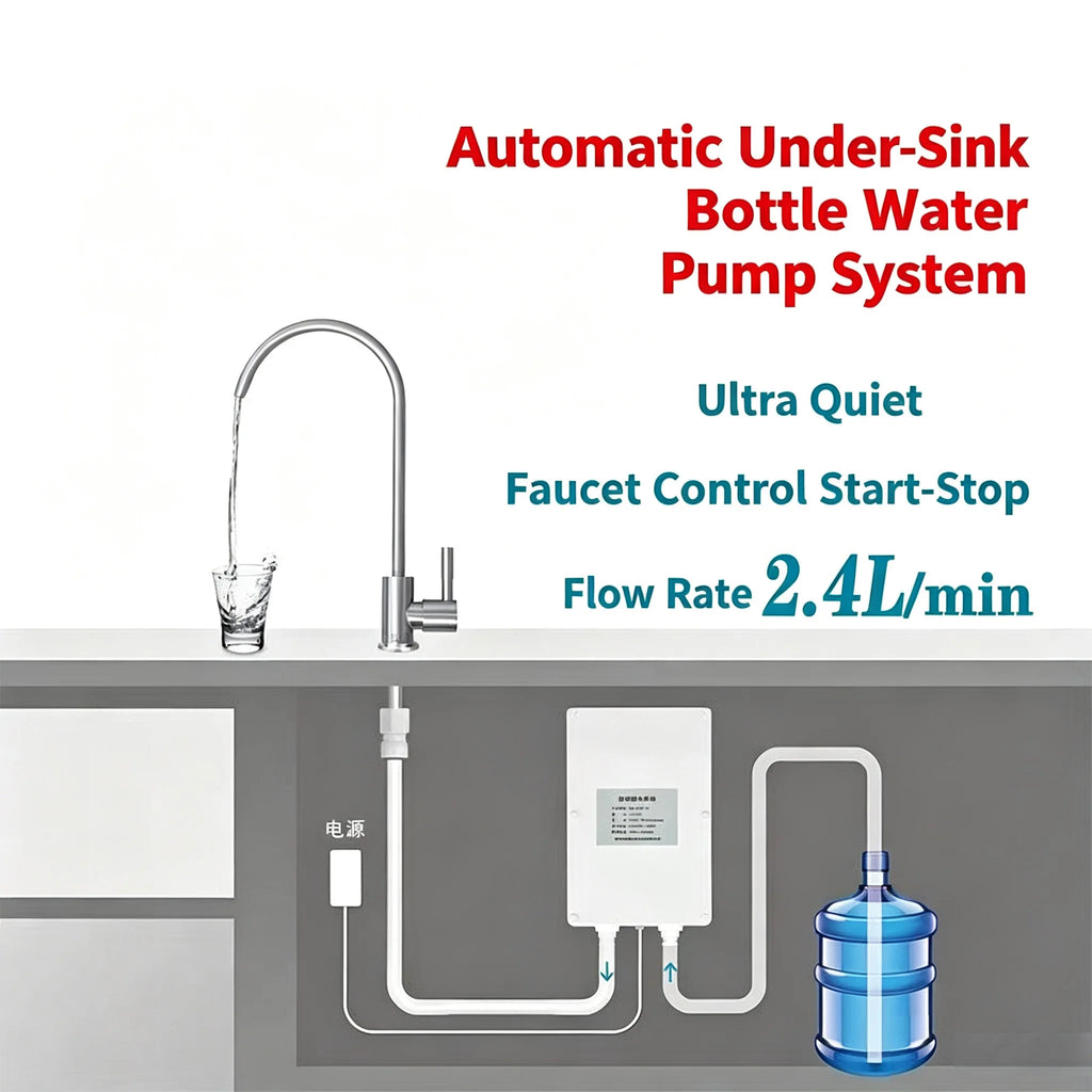 12V Electric Water Pump Automatic Suction Pump Faucet Outdoor Camping RV Kitchen 1.5-2.5 L/min