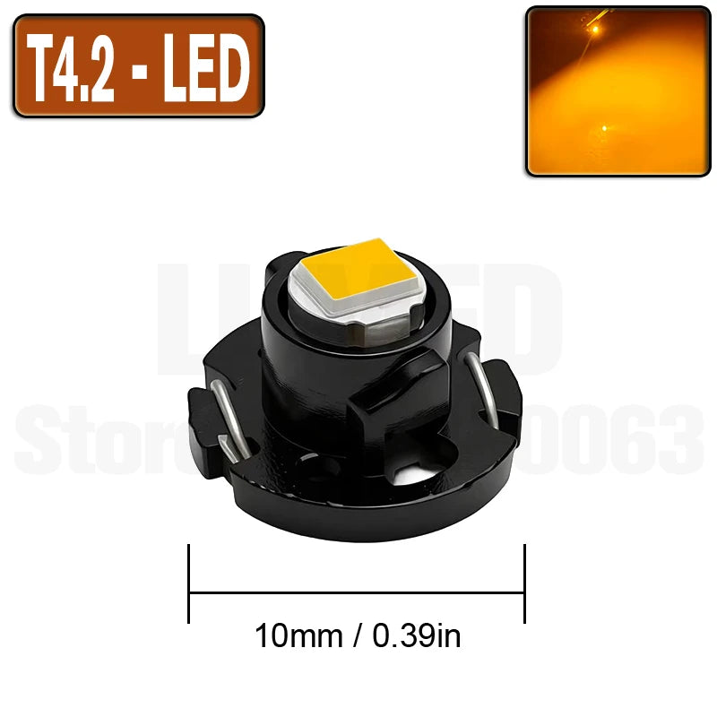 10pcs T3 T4.2 T4.7 T5 LED Car light Bulb Luces LED Para 1 LEDs 2835 5050 SMD Auto Interior Side light