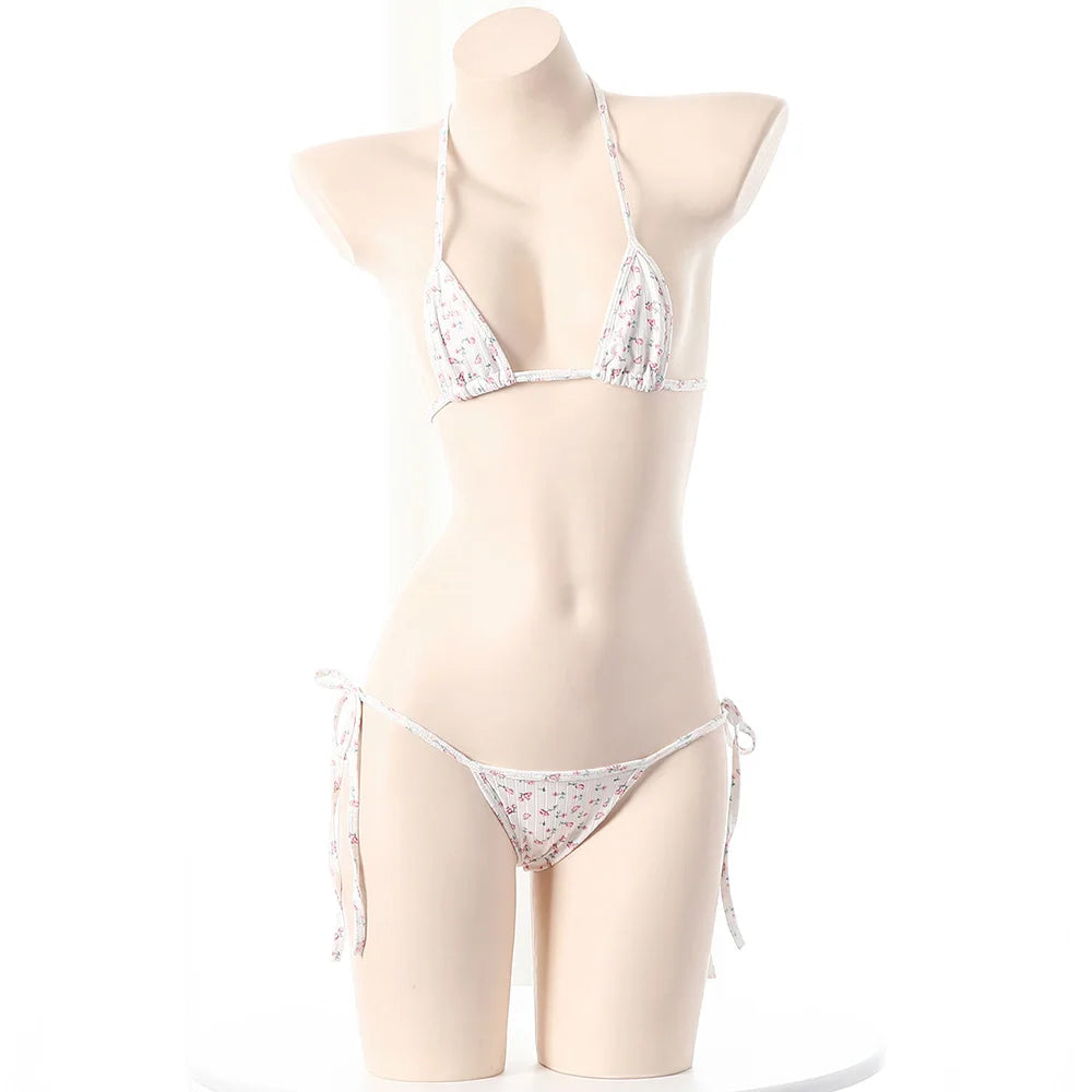 Sexy Micro Bikini 2025 Women Dopamine Solid Color Bikini Lace Up Bikinis Sets Swimsuit Swimwear Underwear Lingerie
