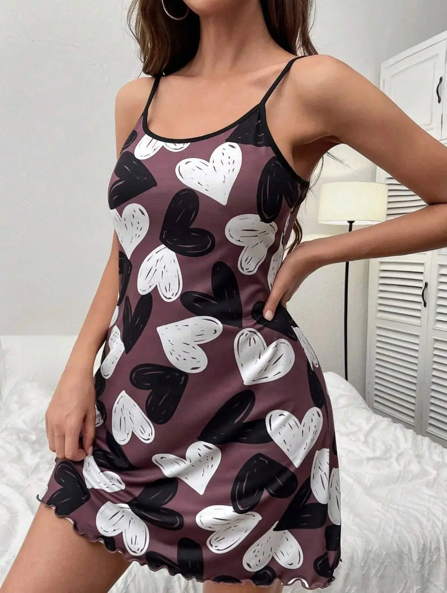 New Summer Nightdress Cute Cat Pattern Light Breathable Fabric Girls Loose Nightdress For Bedroom