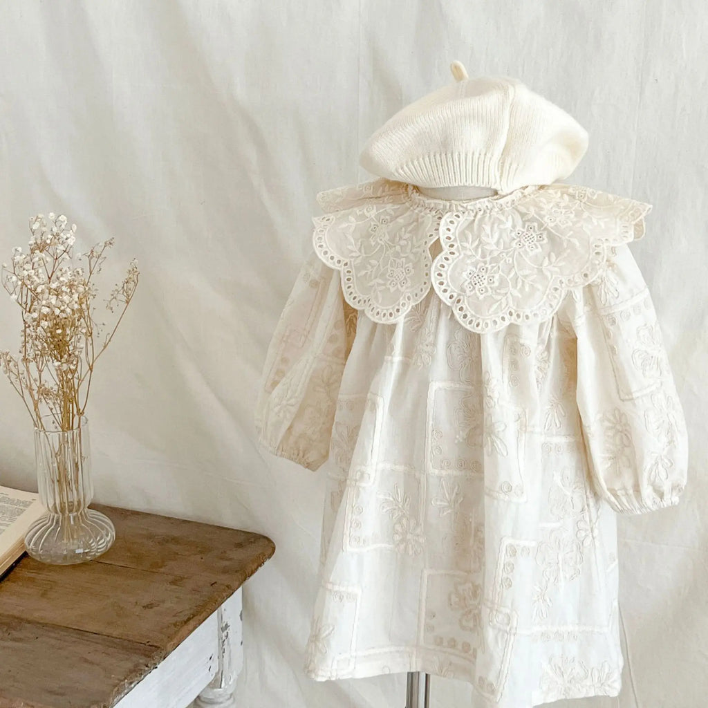 Autumn Newborn Infant Baby Girls Lace Lapel Romper Sister  Embroidery Dresses Muslin Rompers Kids Onepiece Fashion Baby Clothing