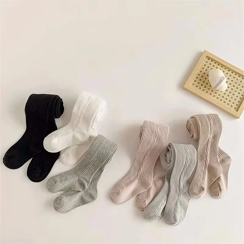 1/3pcs Kids Tights For Girls Cotton Knitted Children Baby Girl Tights Spring Soft Pantyhose Elegant Princess Leggings 2-8Years