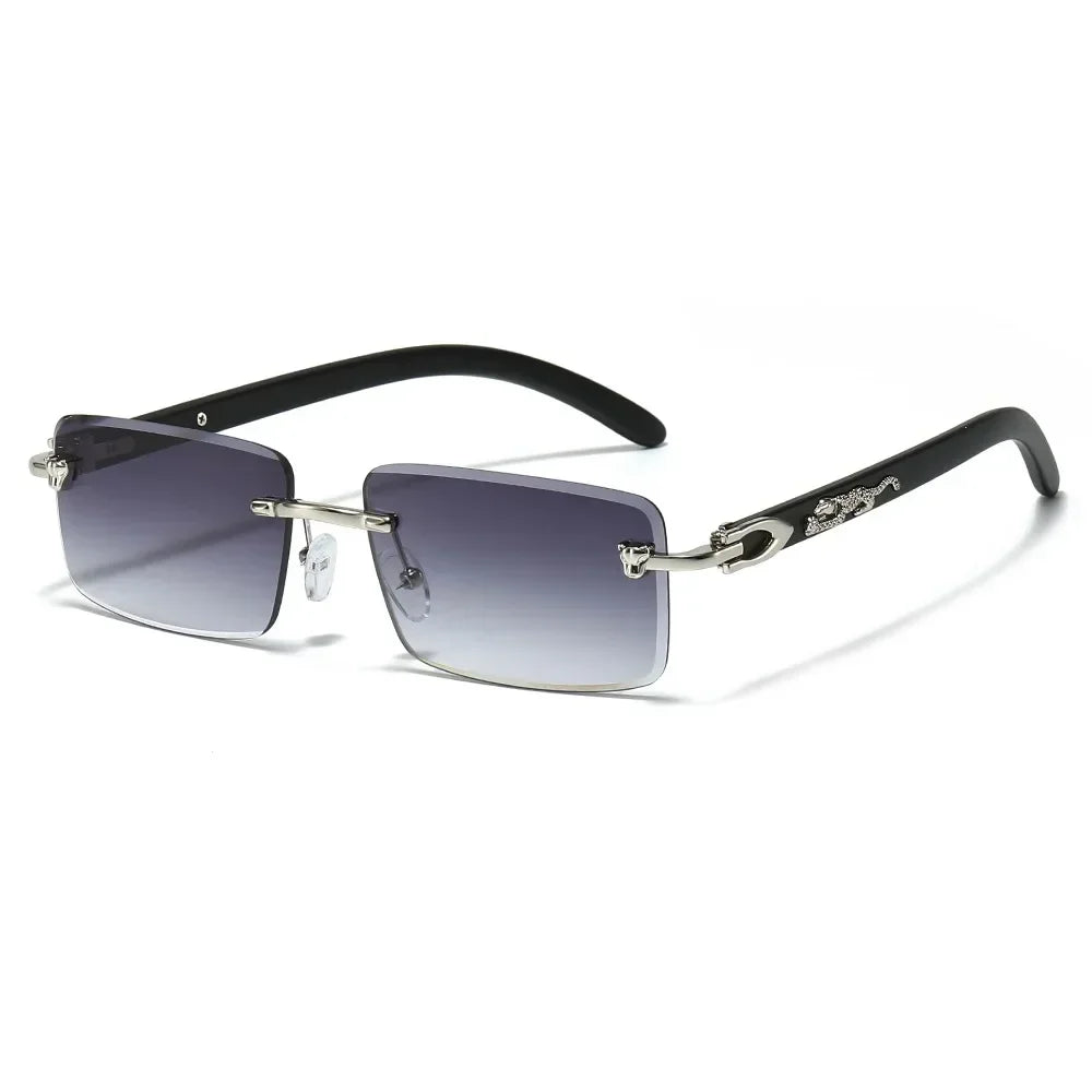 Trendy Rimless Sunglasses for Men Women Fashion Frameless Rectangle Sun Glasses Retro Shades Summer Traveling Eyewear UV400