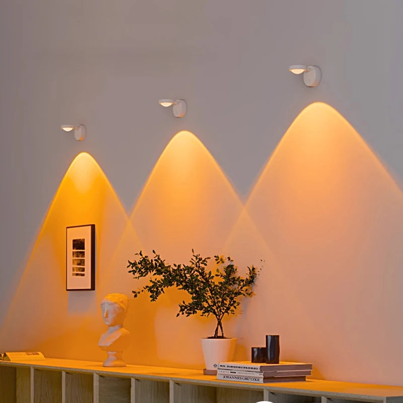 Wireless Sunset Lamp Night Light Projector Deoration Home Wall Lamp Kitchen Display Cabinet Cupboard Bedroom RV Reading Lamps
