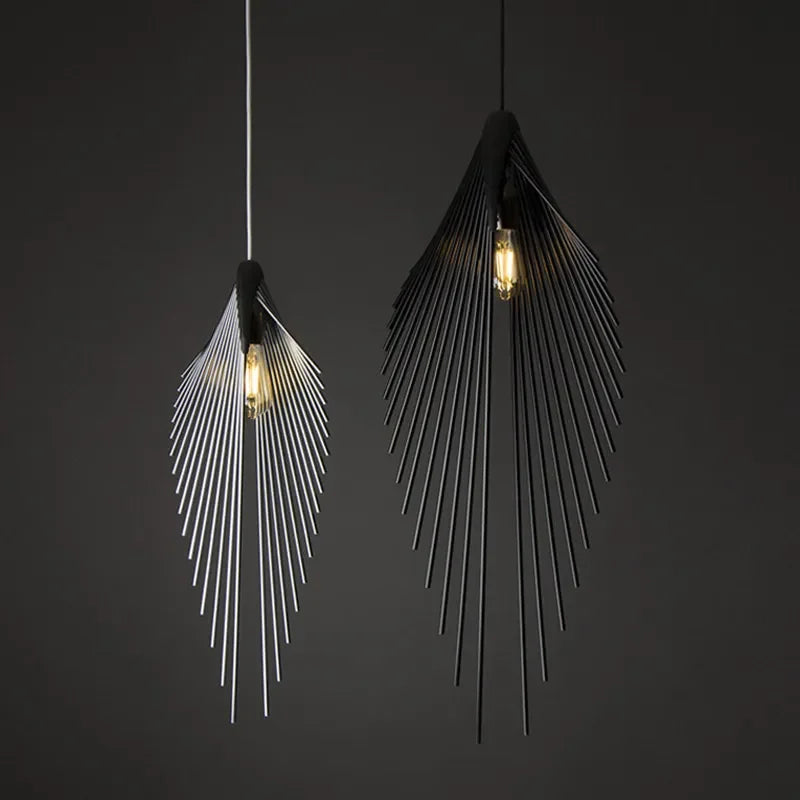 Modern Minimalist Pendant Light Personality Design Black Metal Lamp For Living Room Kitchen Island Restaurant Shop Decor Lamp