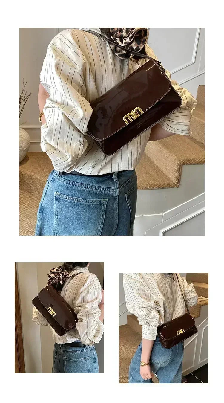 Classic Designer Leather Handbag For Women Crossbody Shoulder Bag Elegant Ladies Tote Purse Luxury Brand