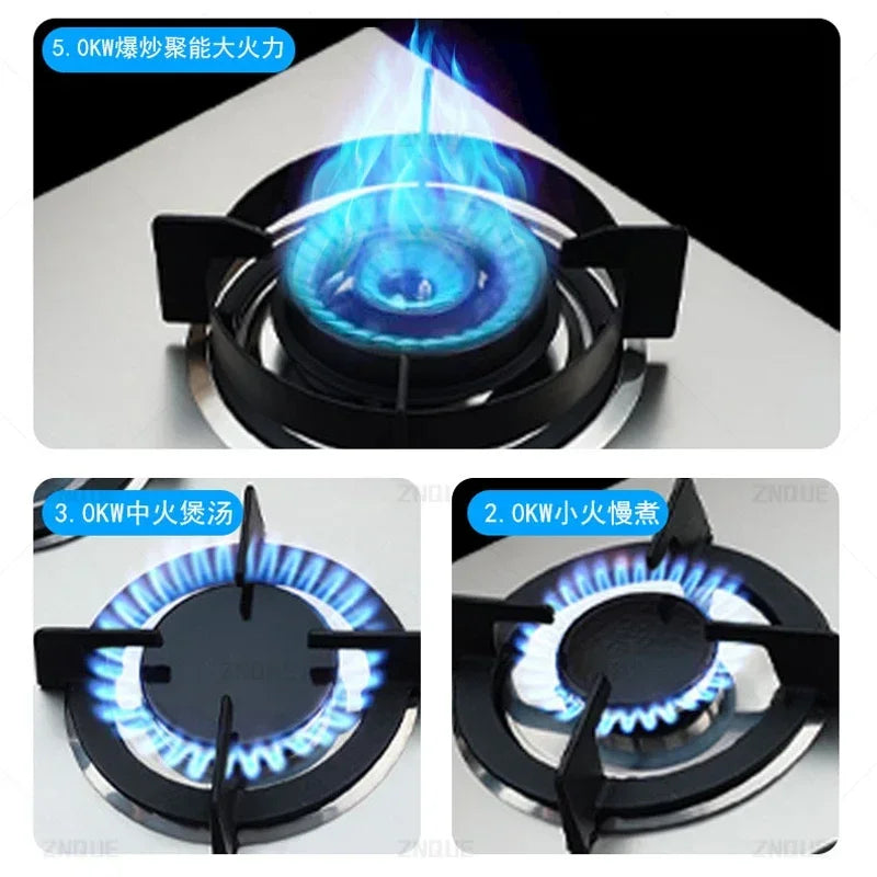 3-Burner Stainless Steel Gas Hob European Style Built-in Natural Gas Kitchen Stove