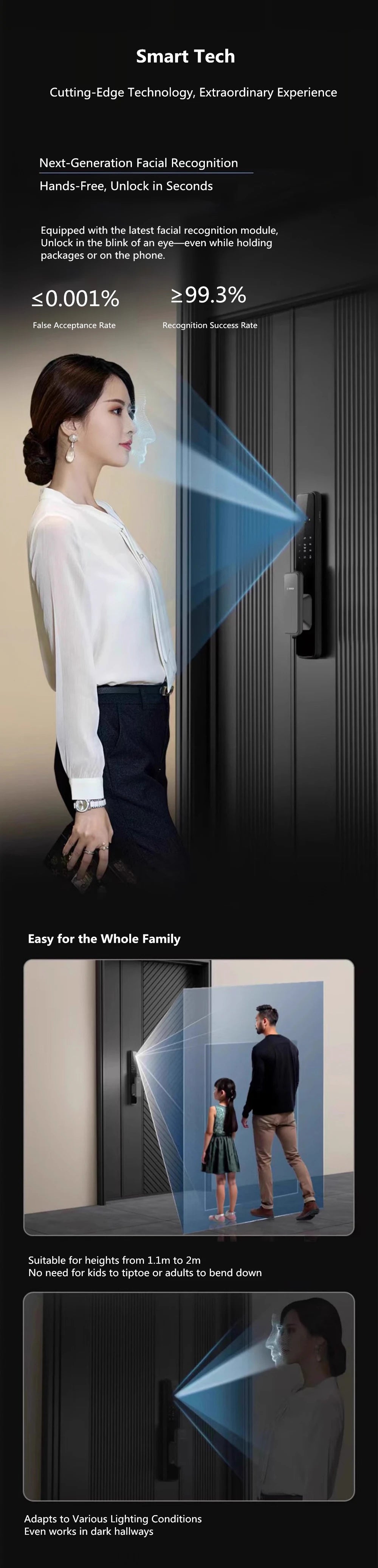Bosch EL600VF Smart Lock 3D Face Recognition Fingerprint Password Security Electronic Lock for Entrance Doors Anti-Theft Door
