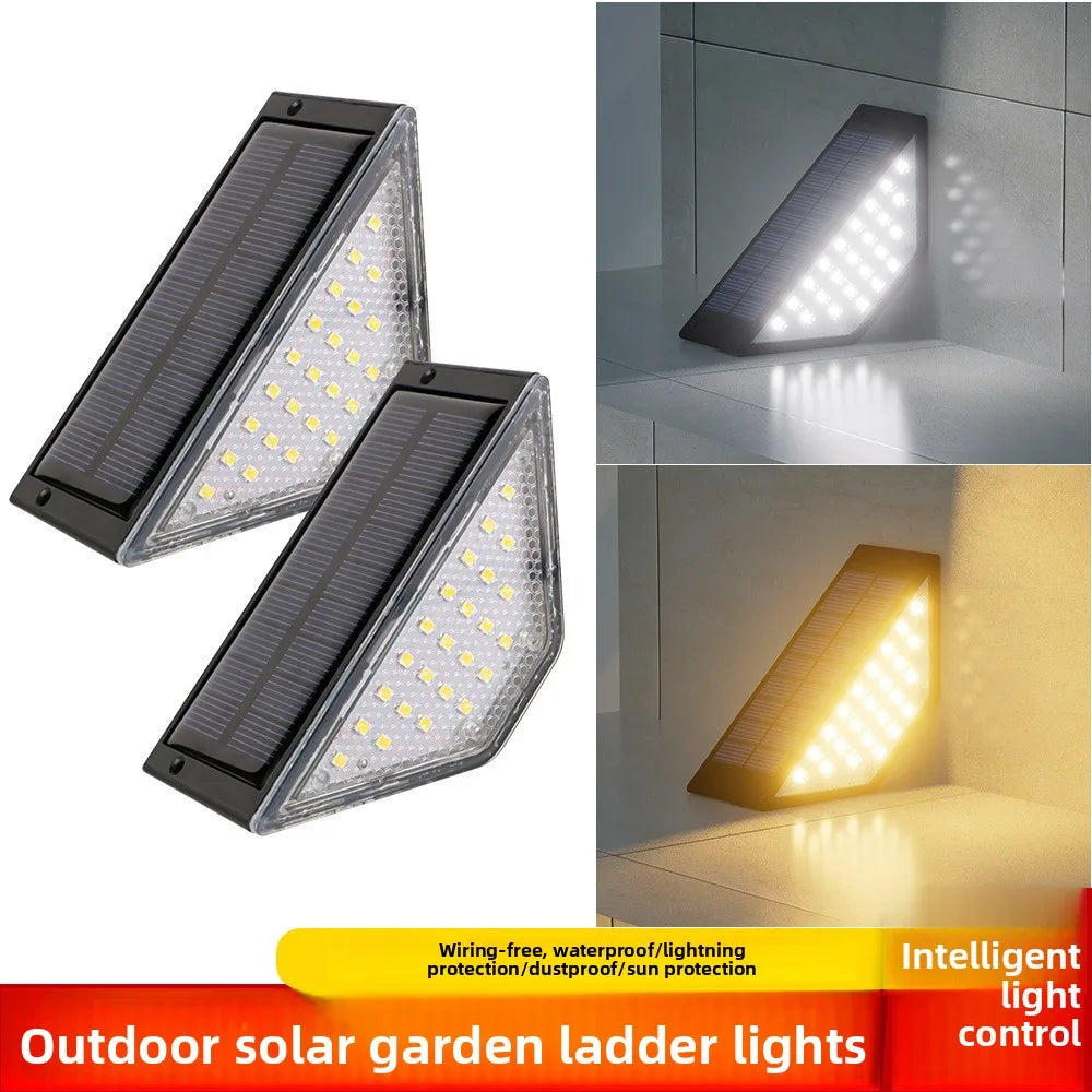 Outdoor Solar Stair Lights  12LM Auto Dimming Step Lamp  Driveway  Porch  Landscape  Easy Install No Wiring Needed