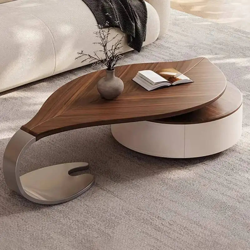 @Living Room Furniture Set Wooden Modern Nesting China Small Oval Shape Side Tea Table Design Leaf Shaped Coffee Table