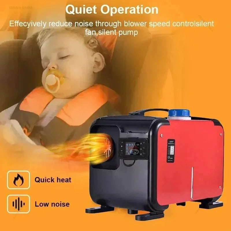 12V/24V/220V Air Parking Heater 5KW Car Diesel Heater LCD Remote Control Engine Preheater Warmer Heater for Car Truck Boat RV