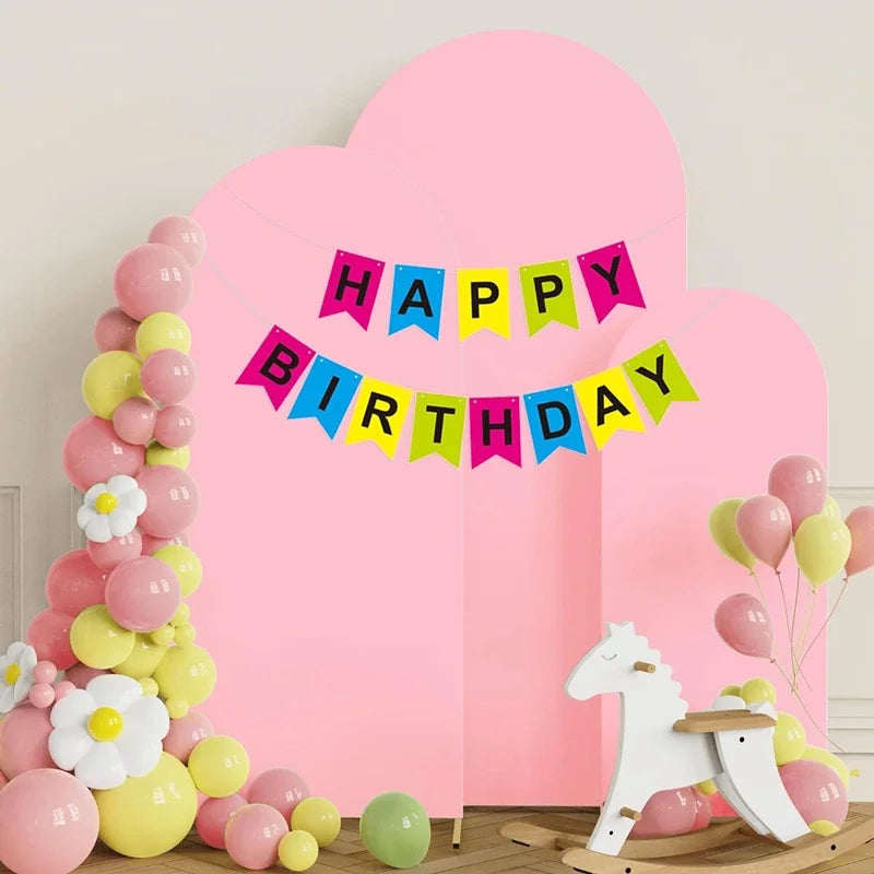 Mehofond Custom Arch Backdrop Cover Wedding Birthday Party Baby Shower Background Engagement White Decoration Photo Double-sided