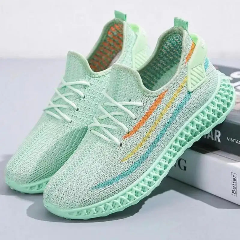White Mesh Shoes Woman Summer Breathable Flat Sneakers Sports Tennis Shoes for Women Casual  Lightweight Running Shoes Ladies
