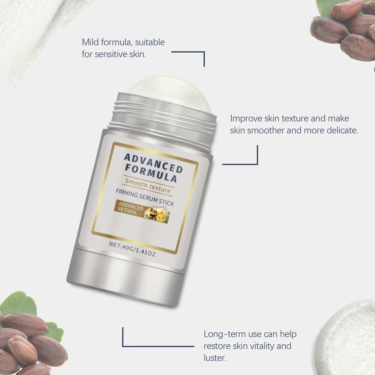 Facial Essence Stick Portable Travel‑Friendly Easy Application Moisturizing Nourishing for Daily Facial Skin Care