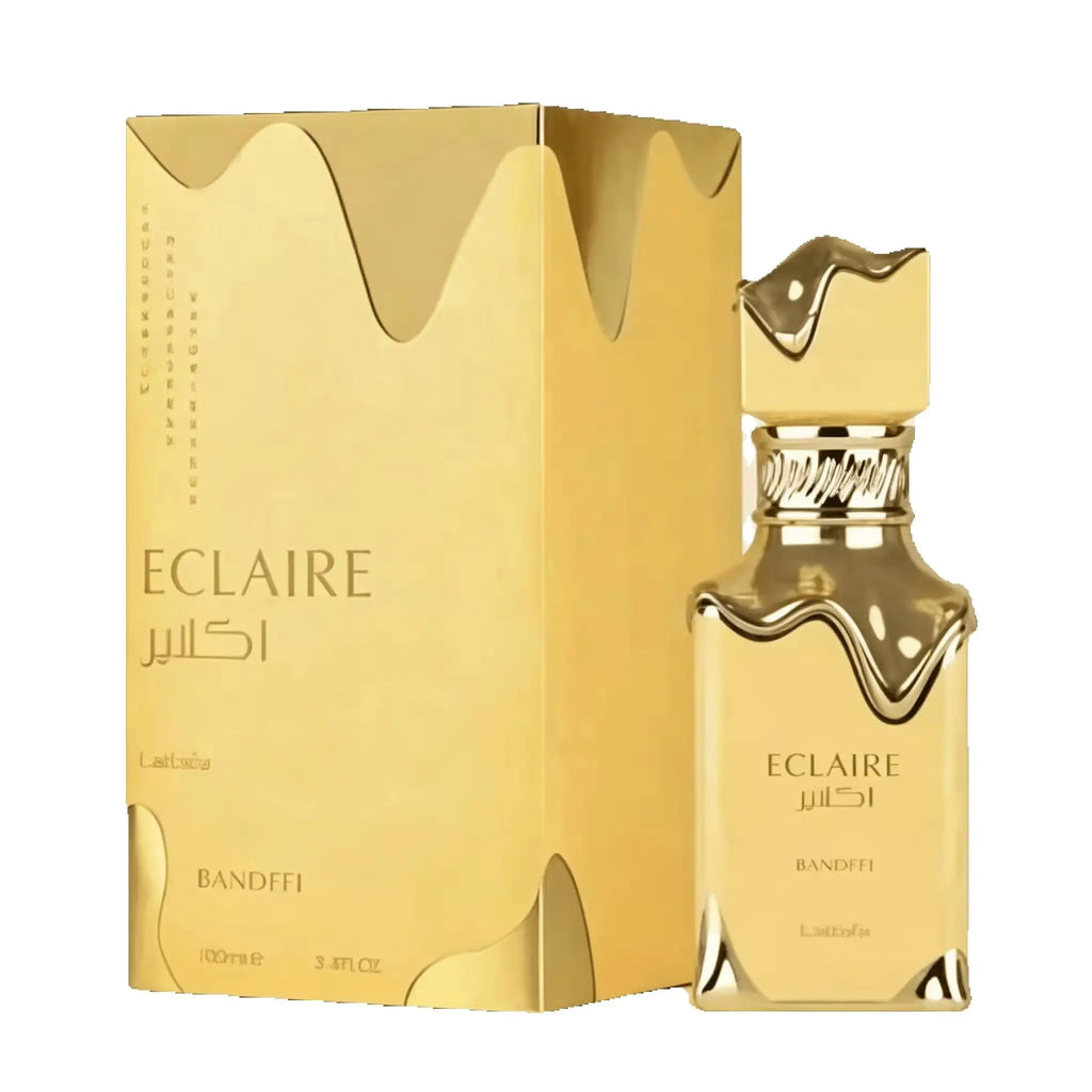 YARA LATTAFA Eclaire Bandffi Eau De Parfum 100ML With Original Gift Box Long Lasting Rich Warm Sweet Floral Vanilla Fragrance Women Perfume Full Gold Liquid Drip Wave Bottle Luxury Glam Scent Wedding Holiday Gift for Ladies
