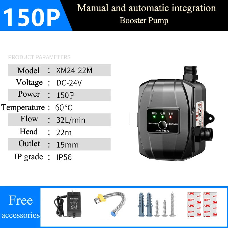 110V/220V New Automatic Booster Pump Tap Water Pipeline Booster Water Heater Shower Shower Bath Water Pressure Pressurized Mute