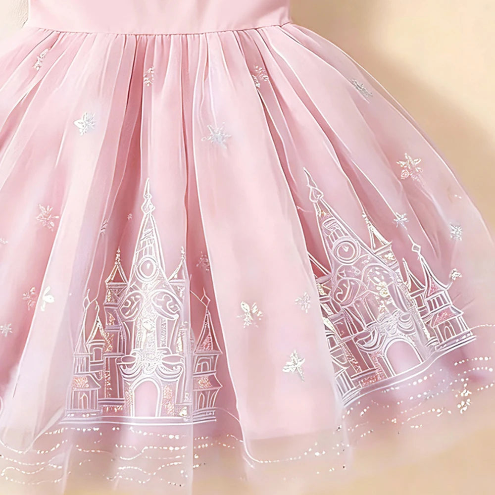 Summer New Fashion Kids Princess Dress  Girls Clothes For Children Short Sleeves Dress Baby Girls Birthday Party Clothing 2-8T