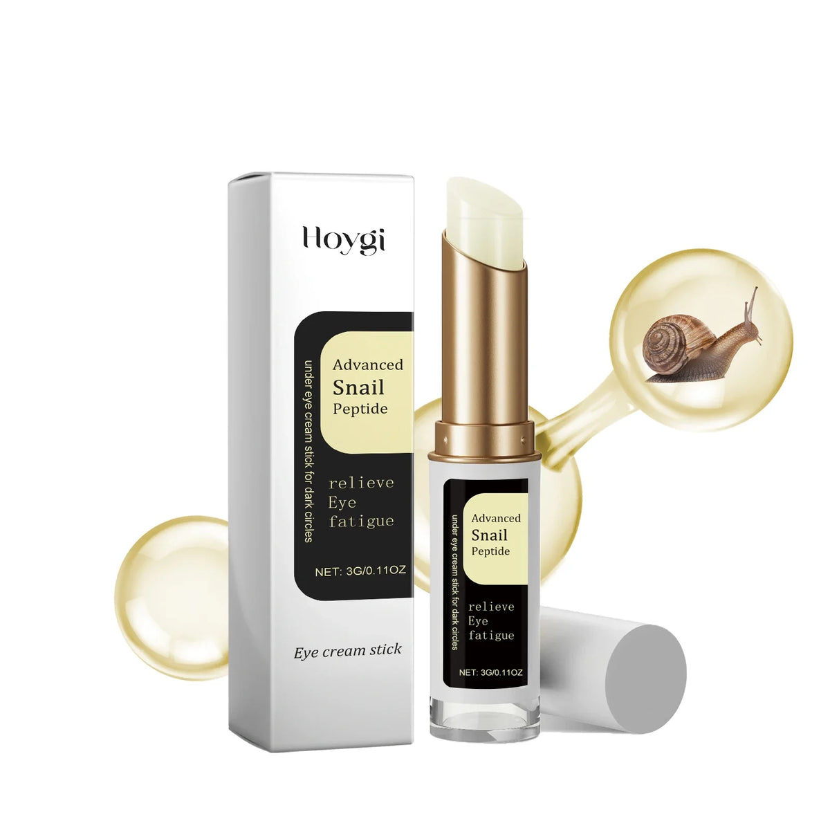 Snail Peptide Eye Cream Stick Reduce Dark Circles Eye Bags Firming Brightener Anti Aging Nourishing Moisturize Eye Cream