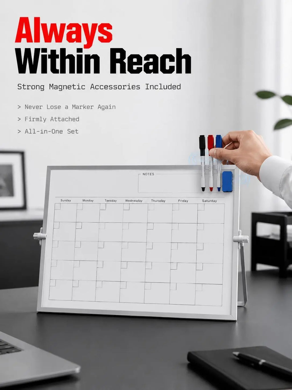 Home use calendar drawing board planner board double-sided whiteboard folding stand type magnetic for teaching office