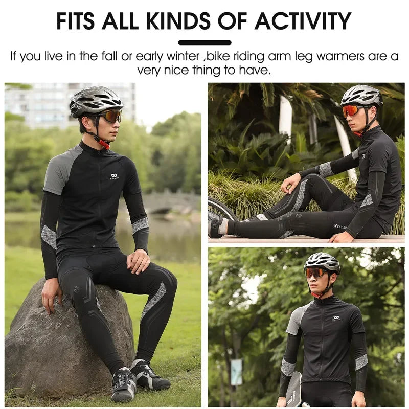 WEST BIKING Sports Compression Leg Sleeves Men Women MTB Winter Fleece Leg Warmers Men Women Cycling Running Basketball Leggings