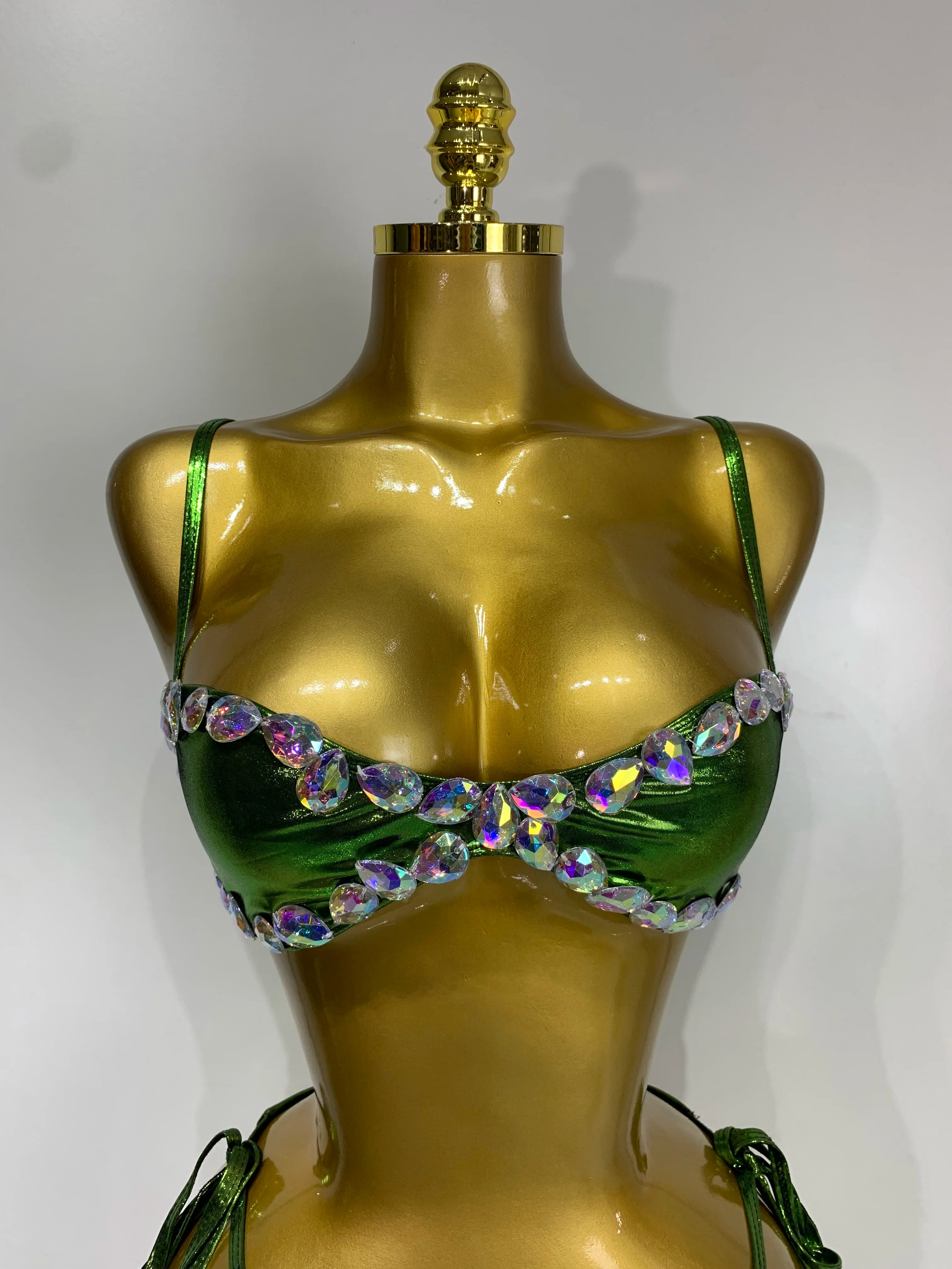Newest Crystal Bikini Swimwear Fashion Bar Bikini Blingbling Swimwear Bikini Popular Bathingsuit Bikini Nightclub Stage Outfit