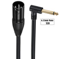 90-degree right-angle 1/4-inch TRS to XLR male balanced signal interconnect cable 1/4-inch to XLR female jumper cable 0.5 meters