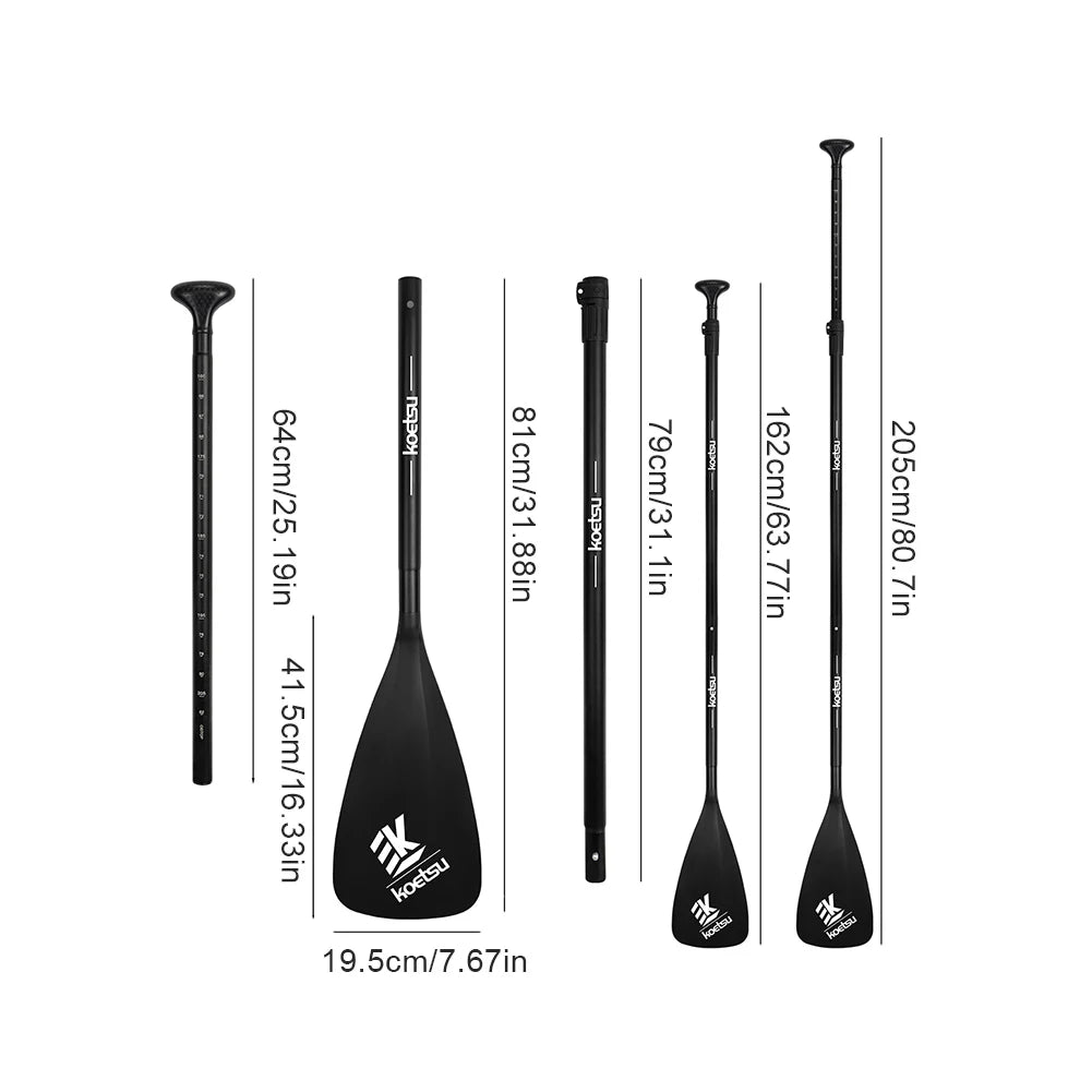 Single Head Paddle Adjustable Length Stand Up Paddleboard Paddles Aluminum Alloy SUP Surfpaddle for Outdoor Water Sports 3PC-set