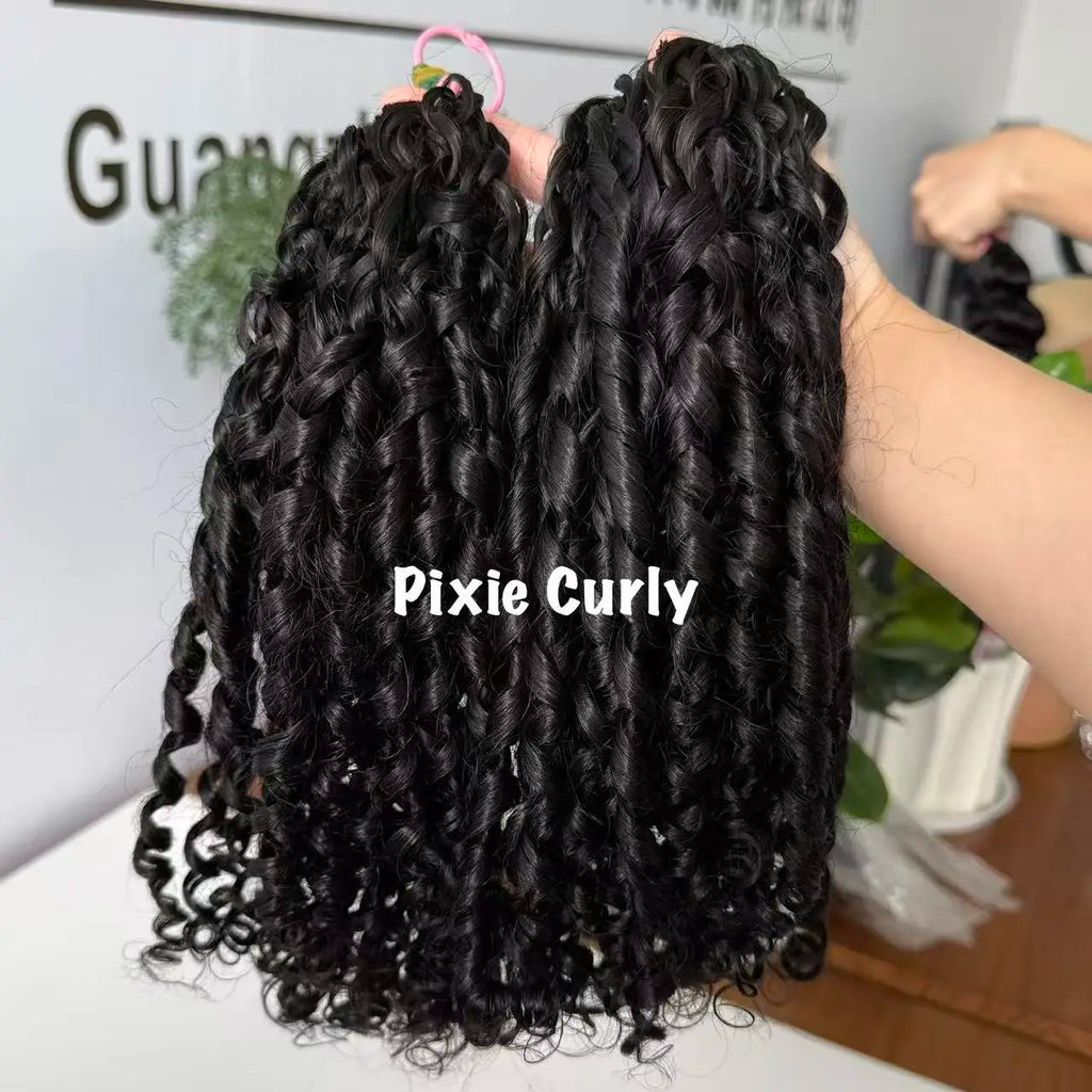 NABI Pre-Separated Crochet Human Hair Bundle Miracle Knots Braiding 14-18inch Water Wave Curly Human Hair for Women