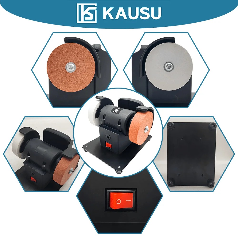 Dual-Wheel Mini Grinder 100/120 Mesh Wheels 21V/60W Cordless Compact Sharpening Tool For Makita 18V Battery(No Battery)