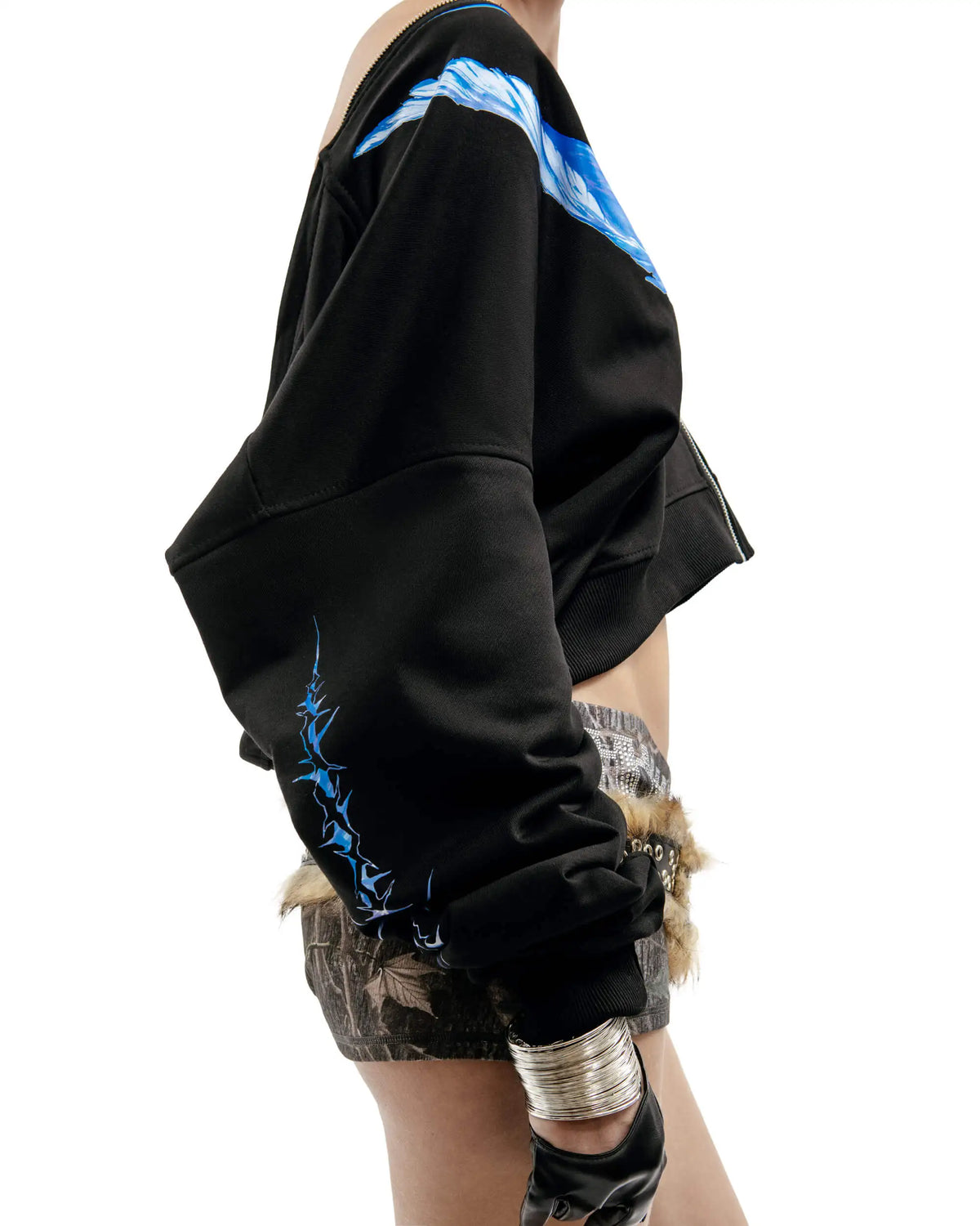 Streetwear Men Zipper Hoodie Bright Side Graphic Print Zip Hooded Pullover Sweatshirt Hip Hop Jacket Y2K Coat Clothing Goth Tops