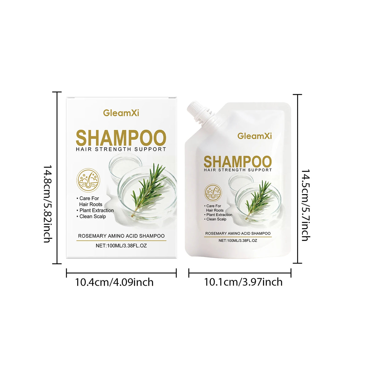 Rosemary Amino Acid Volumizing Shampoo - Gently Cleanses the Scalp, Naturally Voluminous, Smooth, and Shiny