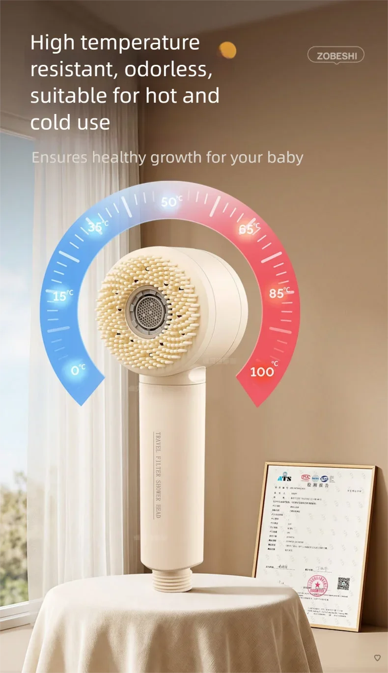 2+1 Modes Filter Shower Head High Pressure Adjustable Handheld Shower Head One Button Stop Bathroom Accessories