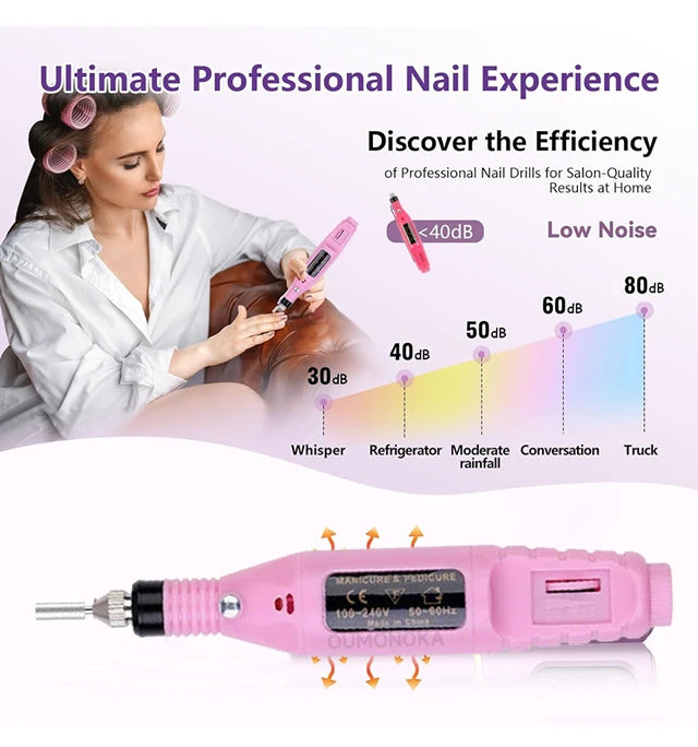 Professional Nail Drill Set Manicure Cutter Nail Equipment Nail Supplies Home Use Electric  Nail Drill Machine Nail Grinder