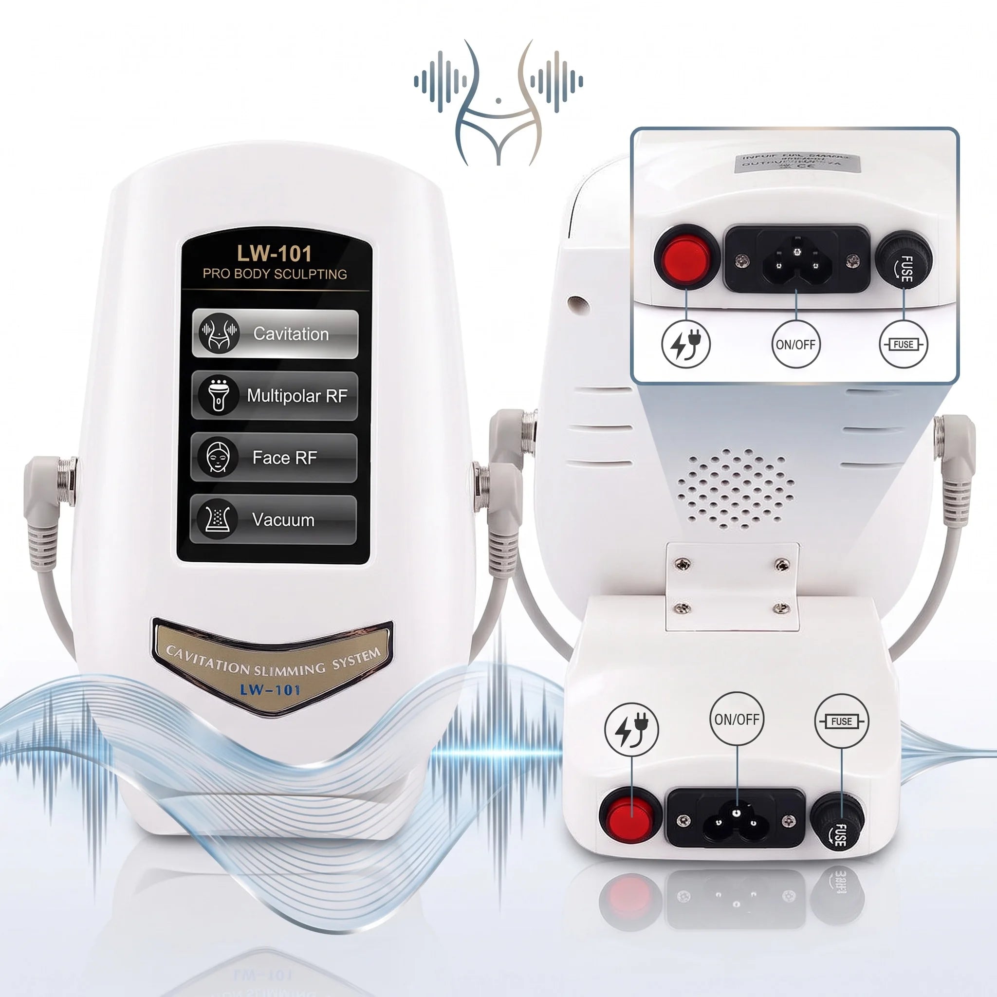 40K Ultrasonic Cavitation Slimming Machine Body Fat Burner RF Skin Lifting Beauty Device Anti Aging Belly Waist Weight Loss 110V