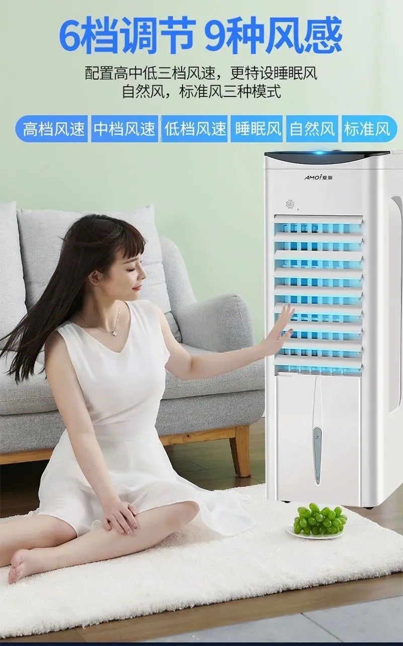 Dual-Mode Cooling Heating Fan Household Air Cooler, Compact Portable Water-Cooled Air Conditioner