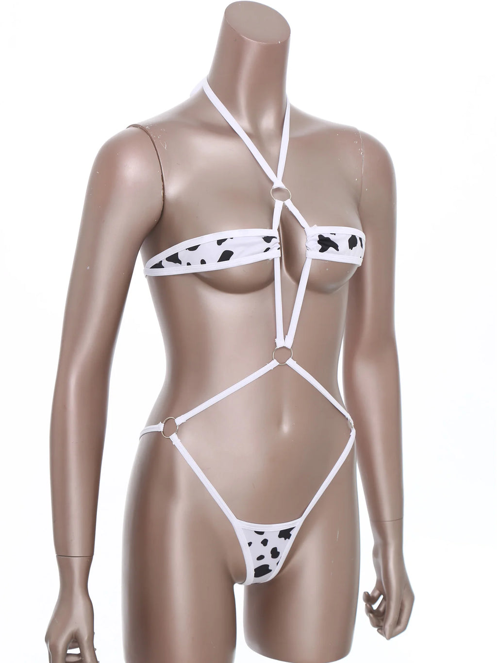 Women Micro Bikini Bodysuit Halter T-back Adjustable Swimsuit One-piece Lingerie Nightwear Summer Sexy Mesh Monokini Swimwear