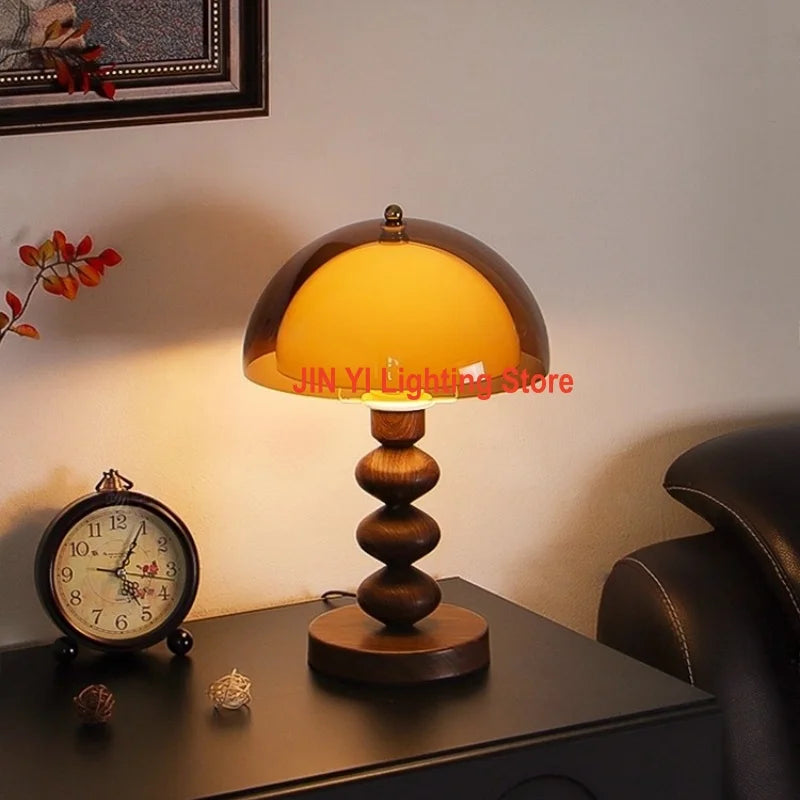 New Acrylic Lampshade Mushroom Lamp Retro Wabi Sabi Style Living Room Decoration Atmosphere Perpetual Light E27