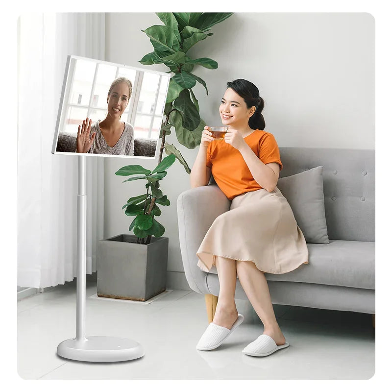 32 Inch Portable Smart TV Rotation Touch Screen Portable Android Camera  Display Tablet PC Stand Wheels Television Rechargeable