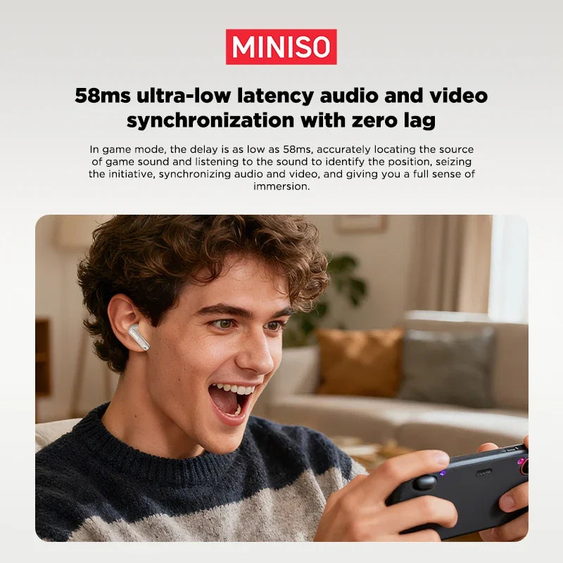 MINISO MS106 Bluetooth V6.0 Earphones TWS In-Ear Wireless Headphones AI Translator Earbuds Comfortable Ultra-light Earbuds