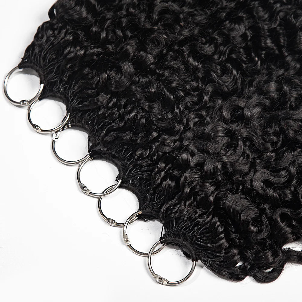 Miracle Knots Feather Crochet Human Hair Extension Burmese Curly With Coily End Invisible Miracle Knots Hair Bulk  Boho Braide