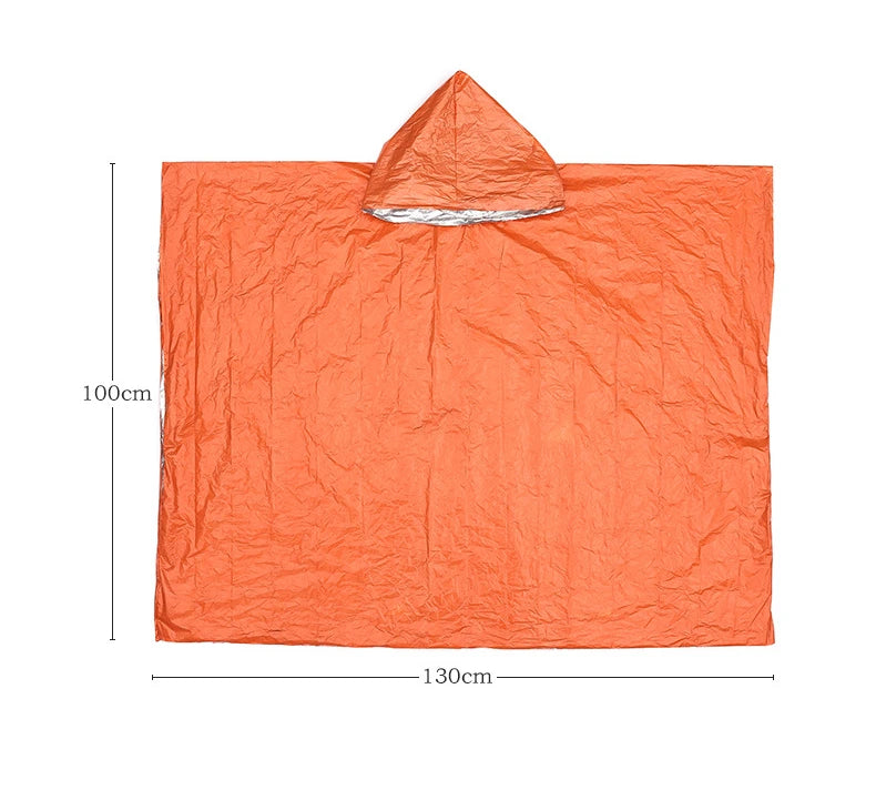Emergency Raincoat Poncho Waterproof Rainwear Blanket Survival Camping Equipment Cold Insulation Rainwear Camping Equipment