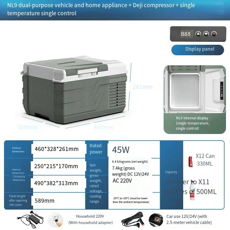 Nl30;NL40;NL50  Alpicool Camping Fridge  Ac/dc Compressor 12v Car Fridge Portable Mini Refrigerator Freezers For Outdoor