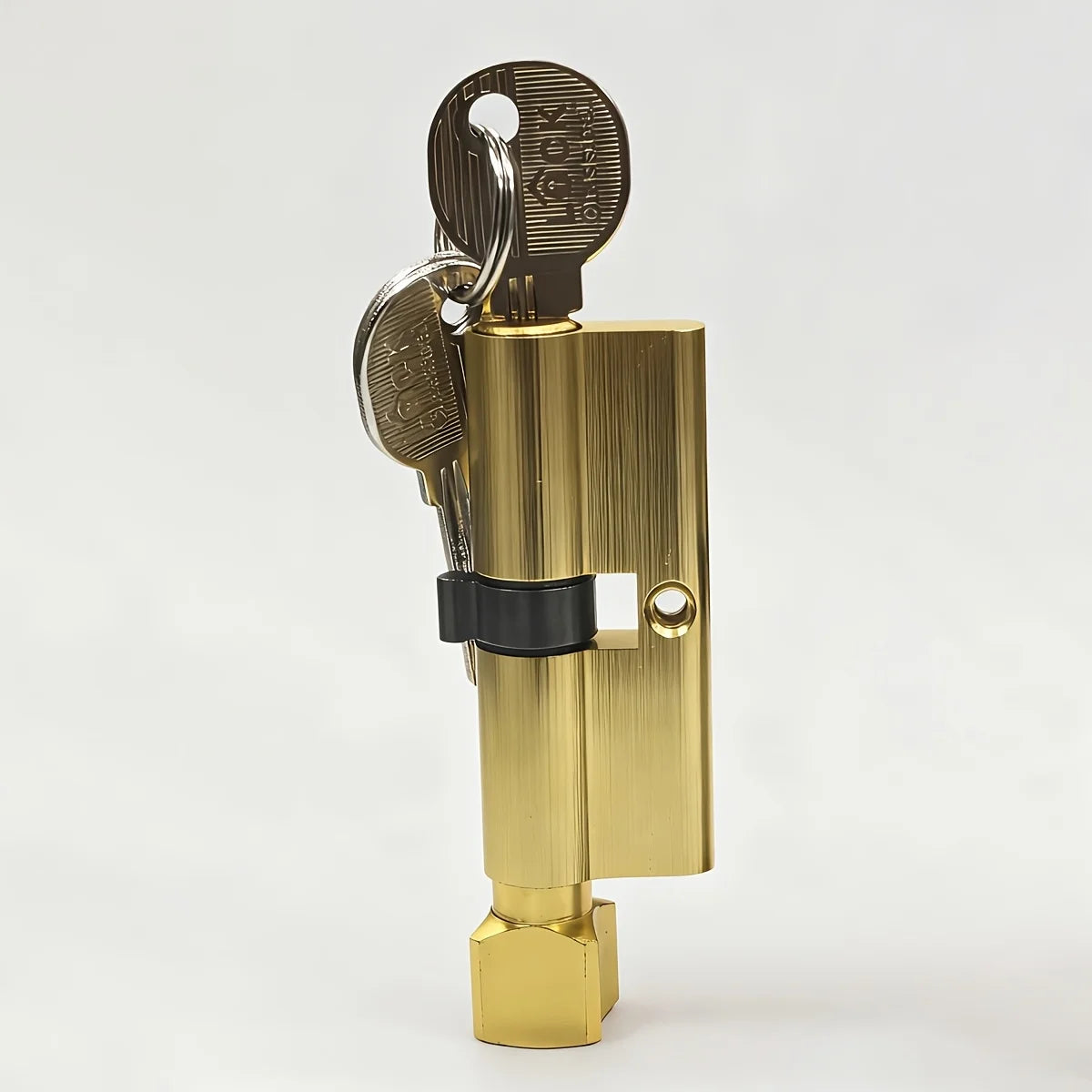 1Pcs Door Handle Lock Cylinder, Door Lock Cylinder with 3 Keys, Gold Anti-Rust and Corrosion-Resistant Brushed Finish. Includes Dimensions 70/2.761.14Mm/Inch Metal Door Handle Lock Cylinder. Door Lock Replacement Parts, Heavy