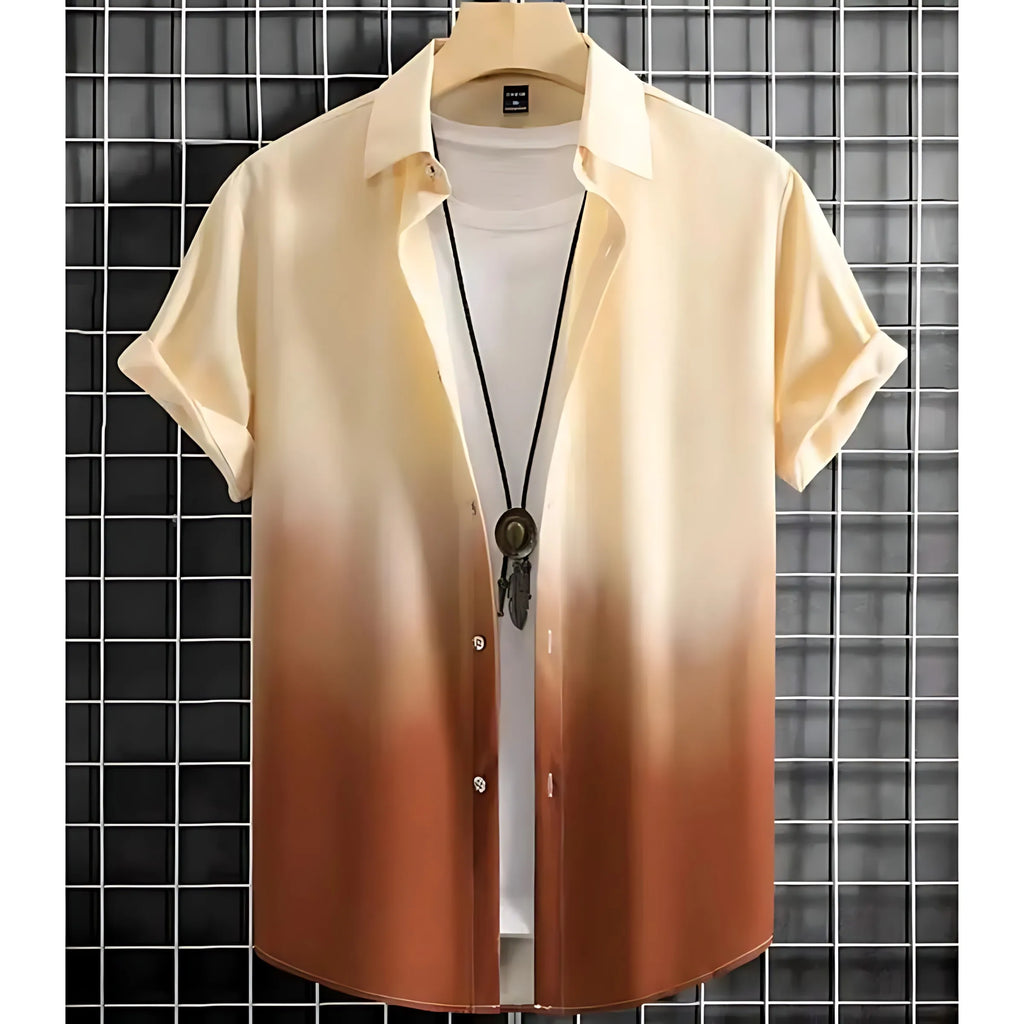 The 2026 summer new men's short-sleeved shirt is a casual fashionable comfortable soft and breathable 3D pattern printed one