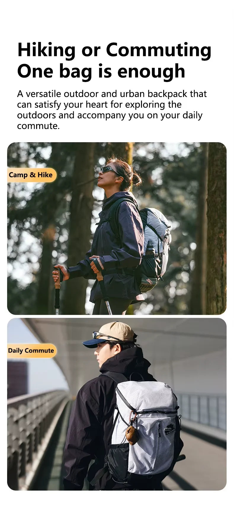 Naturehike Backpack Man Women 25L 30L Large Capacity Shoulder Bag Outdoor Climbing Hiking Portable Lightweight Waterproof Bag