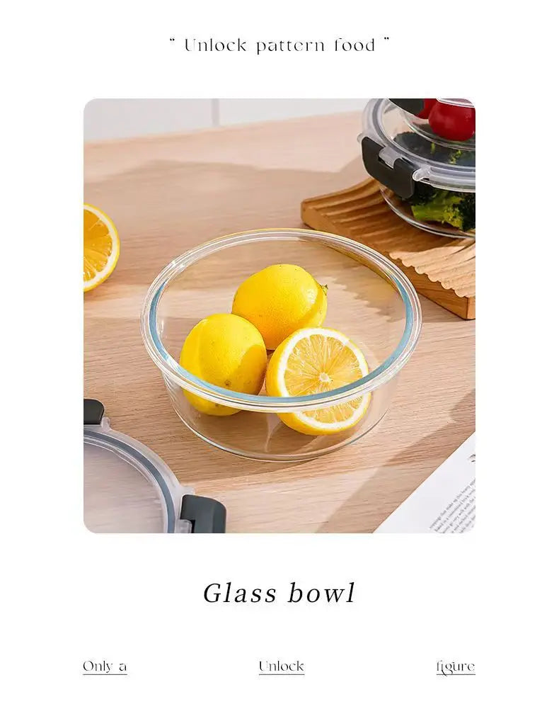 Rectangular Glass Lunch Box Microwave Safe Fresh Preservation Box for Office Workers with Lid Food Storage Containers Bento Box