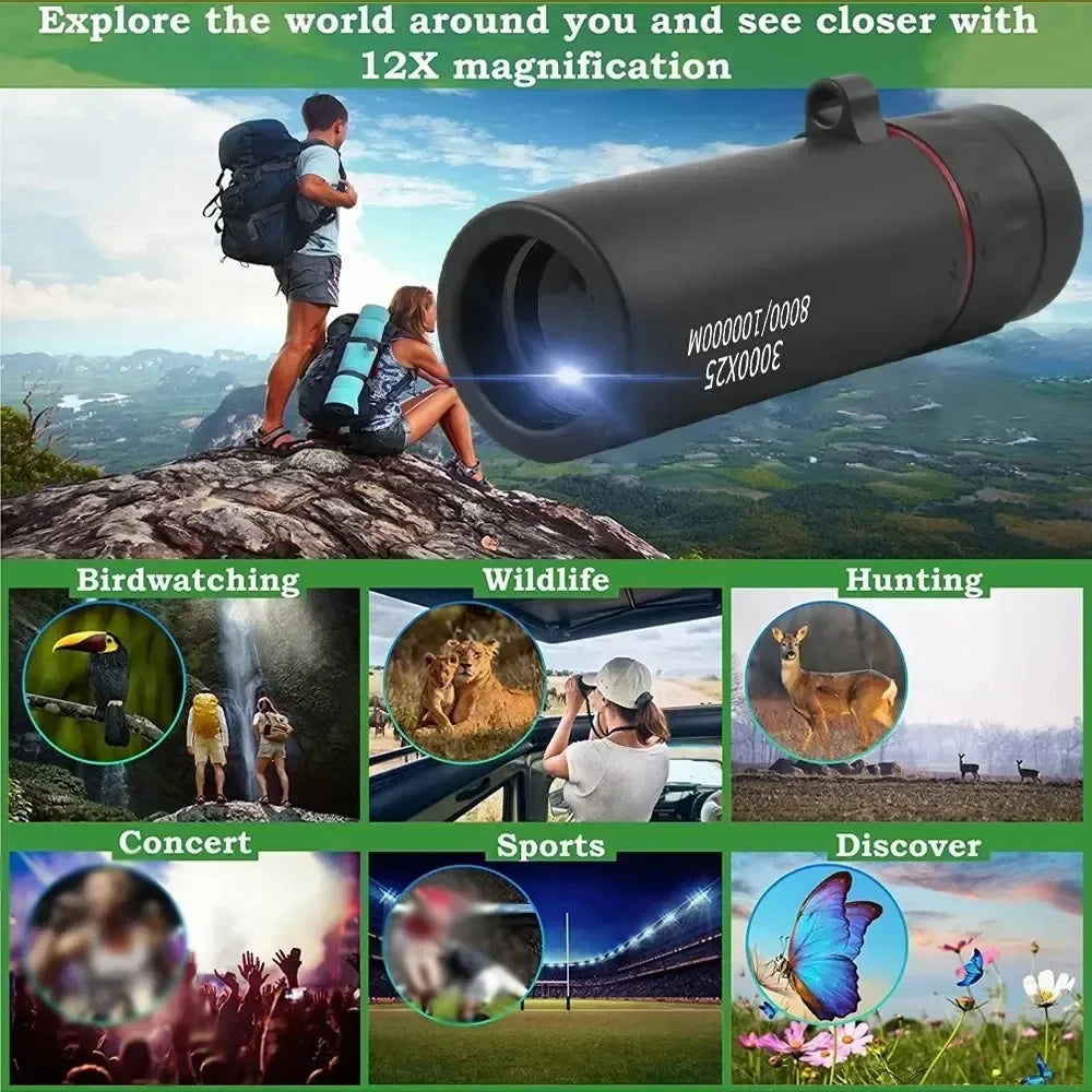 3000 * 25 Monocular Telescope High-definition High Magnification Outdoor Mini Portable Pocket Night Vision Goggles